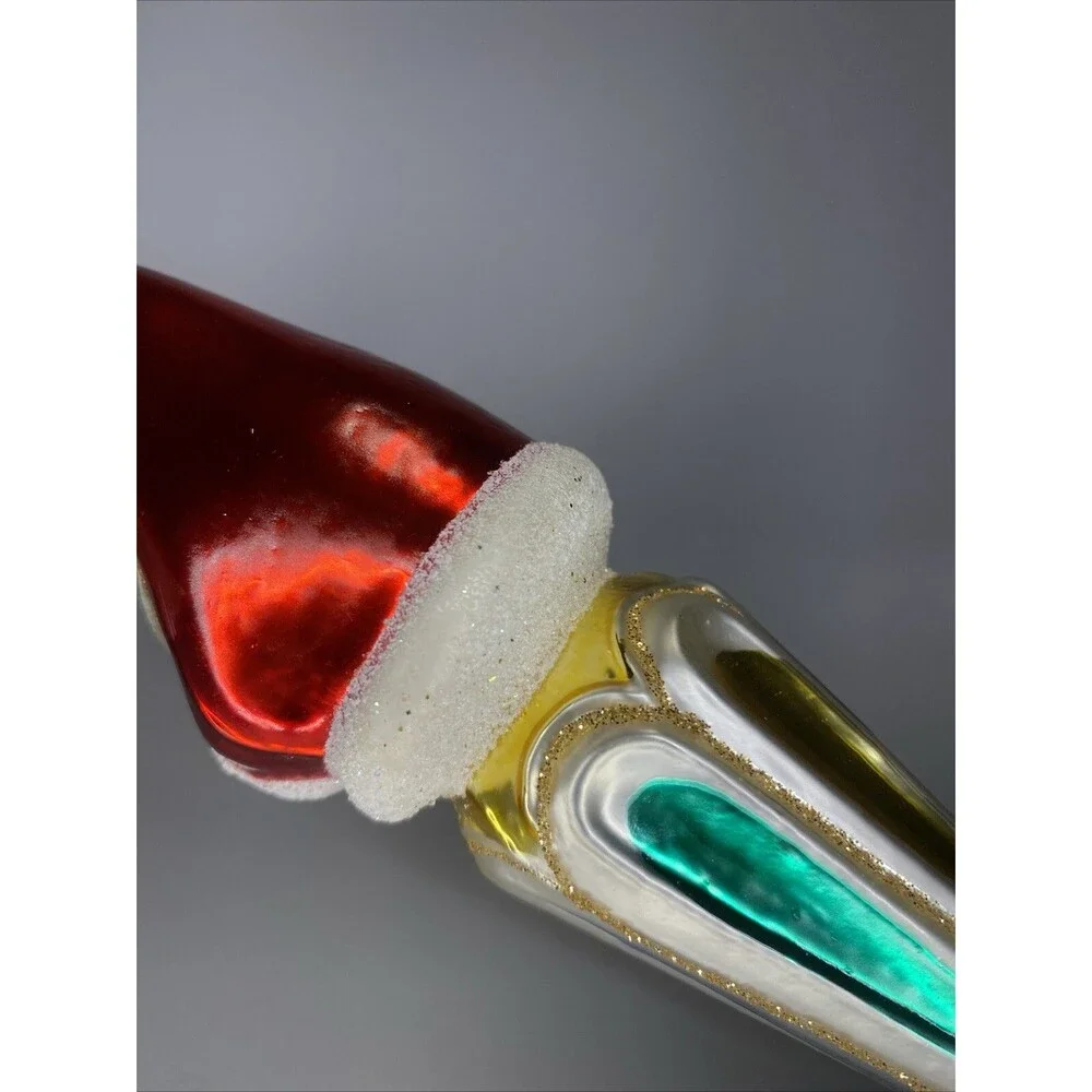 Kurt Adler Santa Icicle Polonaise Glass Christmas Drop Ornament by KOMOZJA